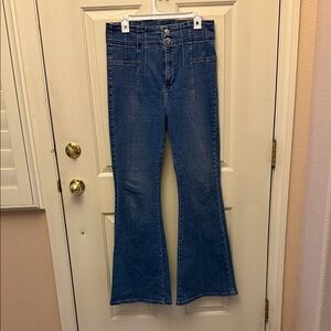 Free People Stylish Blue Flare Jeans for Women